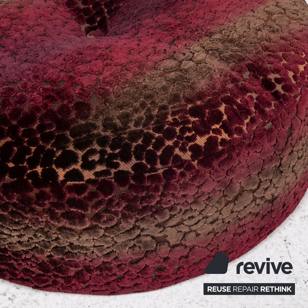 Bretz Stool Velvet Purple Patterned Pouf #13485