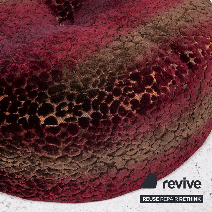 Bretz Stool Velvet Purple Patterned Pouf #13485