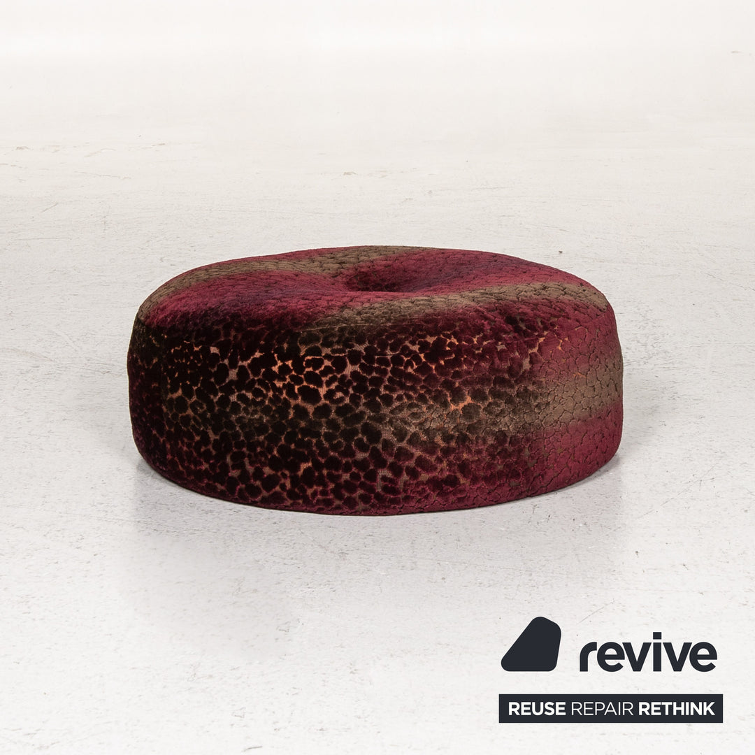 Bretz Stool Velvet Purple Patterned Pouf #13485