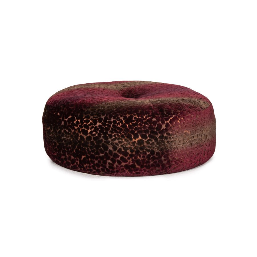 Bretz Stool Velvet Purple Patterned Pouf #13485