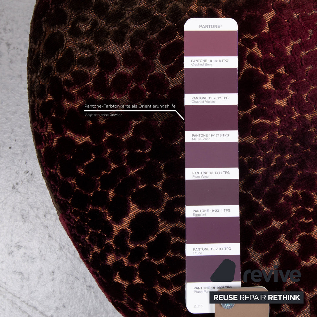 Bretz Stool Velvet Purple Patterned Pouf #13485