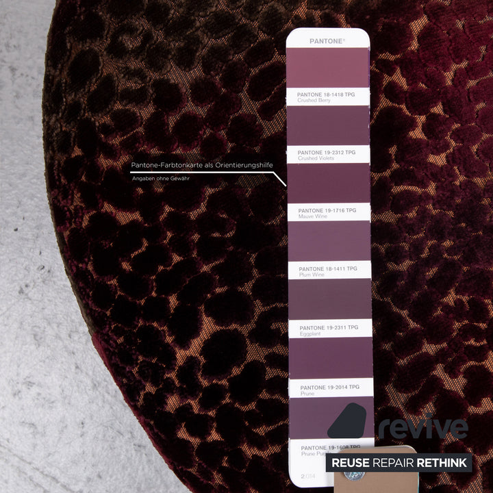 Bretz Stool Velvet Purple Patterned Pouf #13485