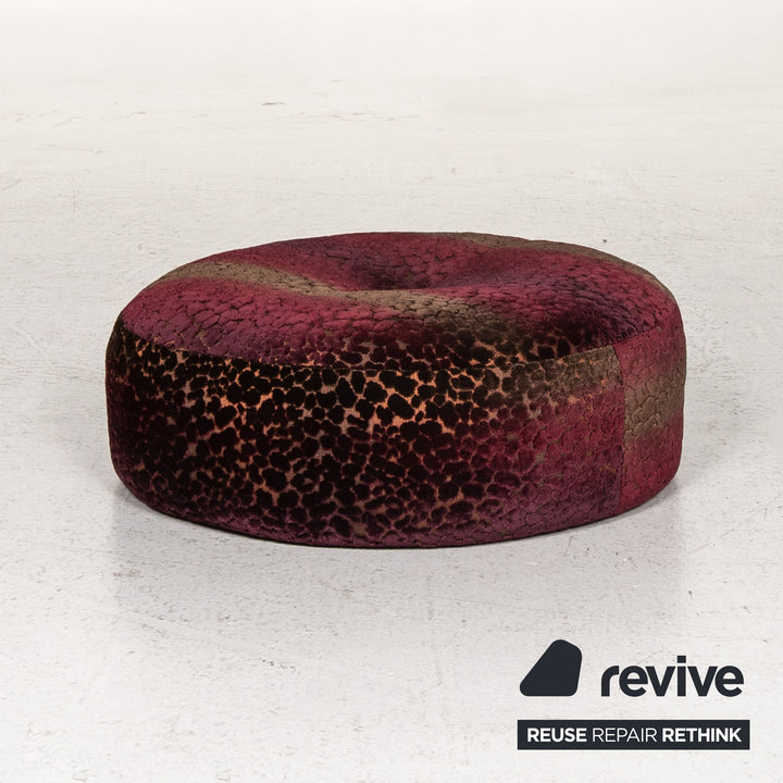 Bretz Stool Velvet Purple Patterned Pouf #13485