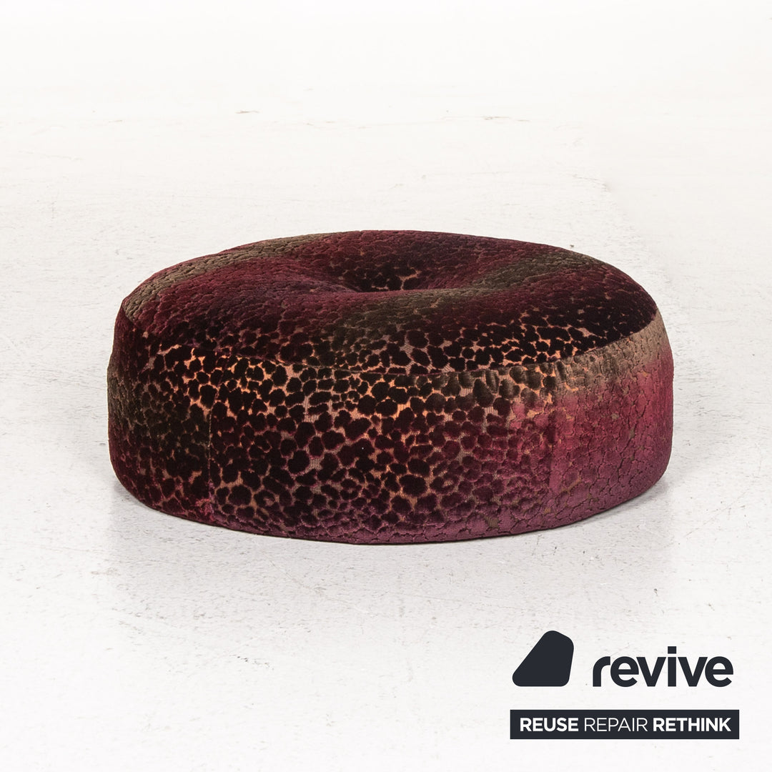 Bretz Stool Velvet Purple Patterned Pouf #13485