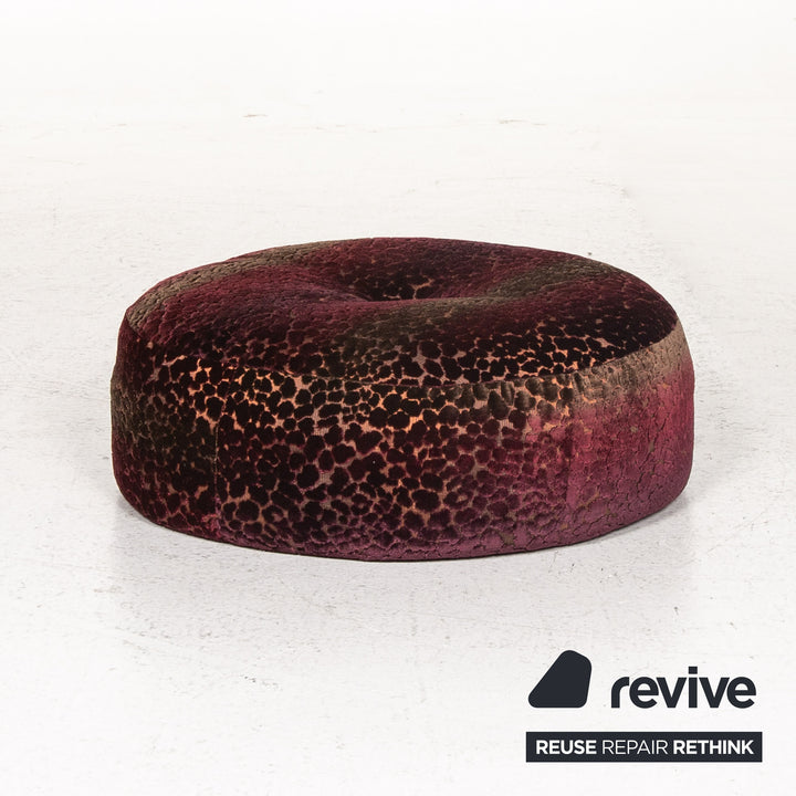 Bretz Stool Velvet Purple Patterned Pouf #13485