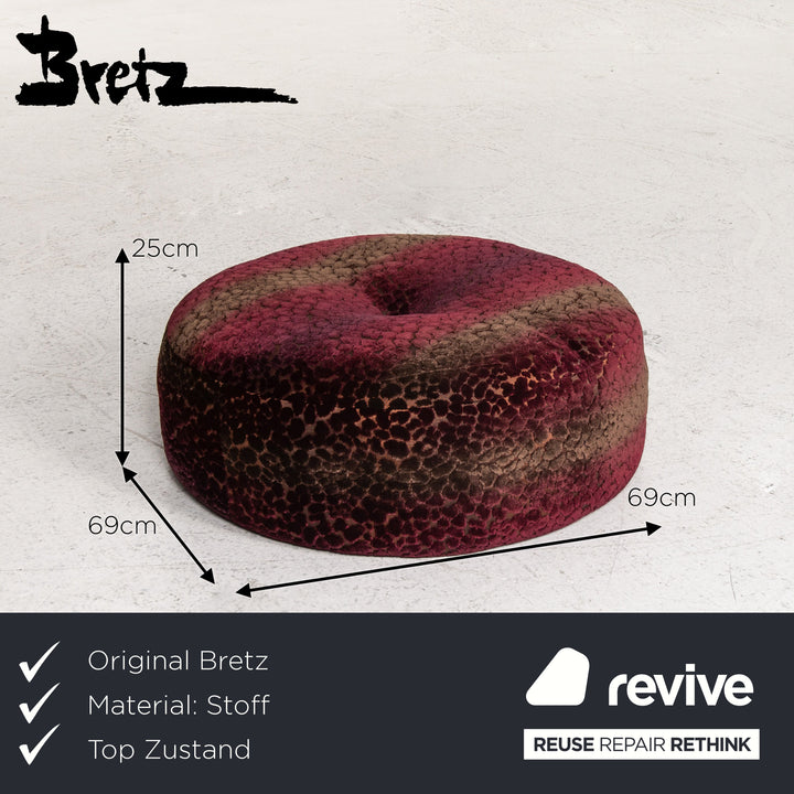 Bretz Stool Velvet Purple Patterned Pouf #13485