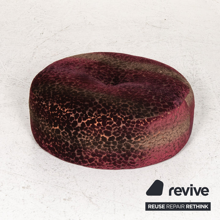 Bretz Stool Velvet Purple Patterned Pouf #13485