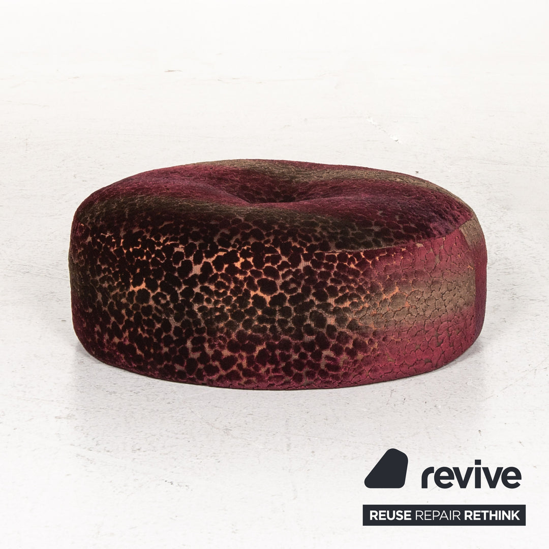 Bretz Stool Velvet Purple Patterned Pouf #13485
