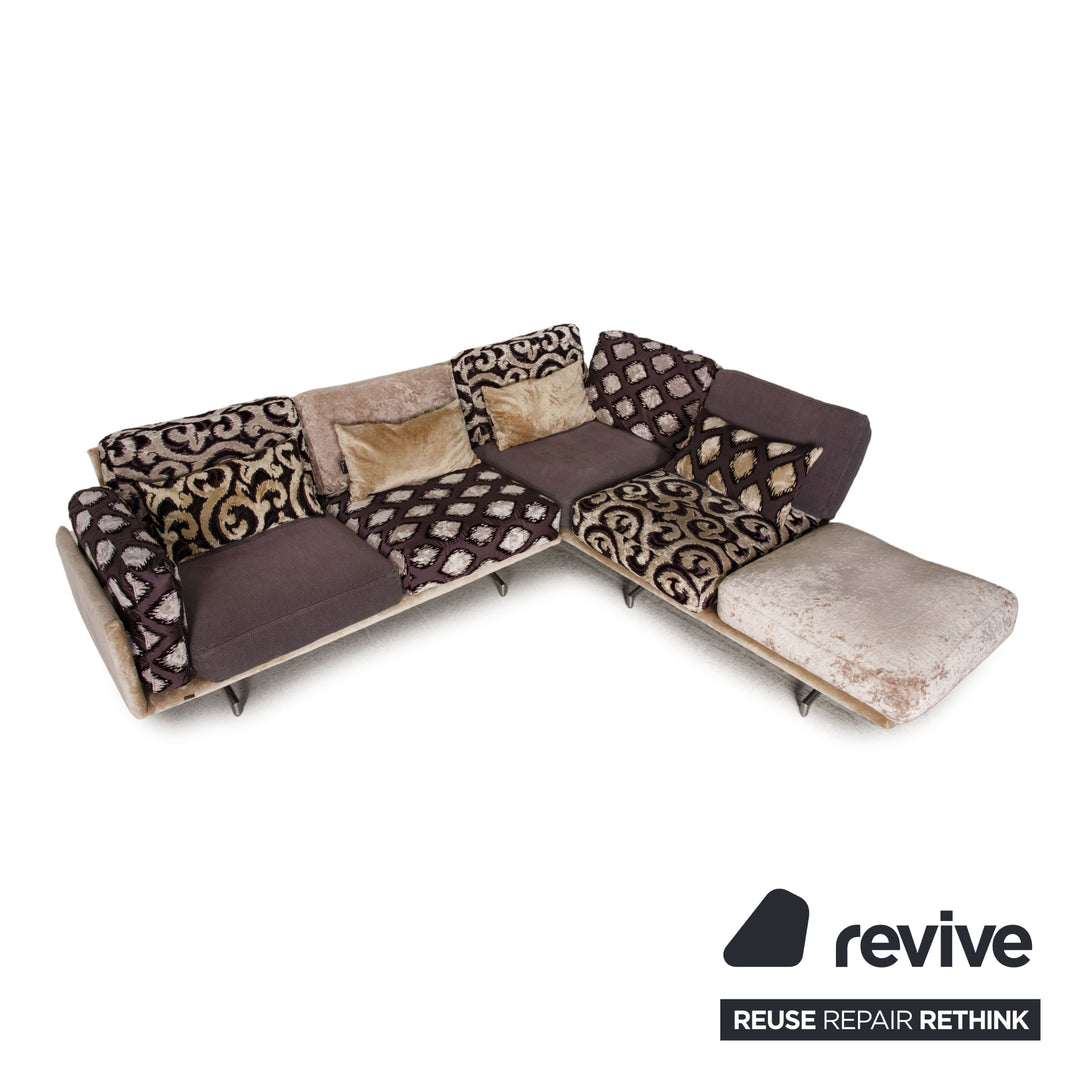 Bretz Kauai Fabric Sofa Purple Corner Sofa Couch