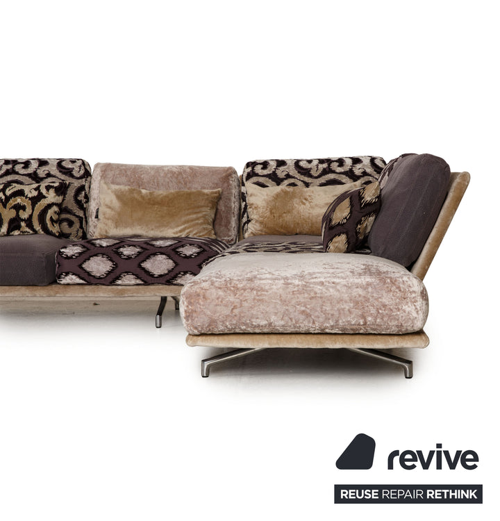 Bretz Kauai Fabric Sofa Purple Corner Sofa Couch