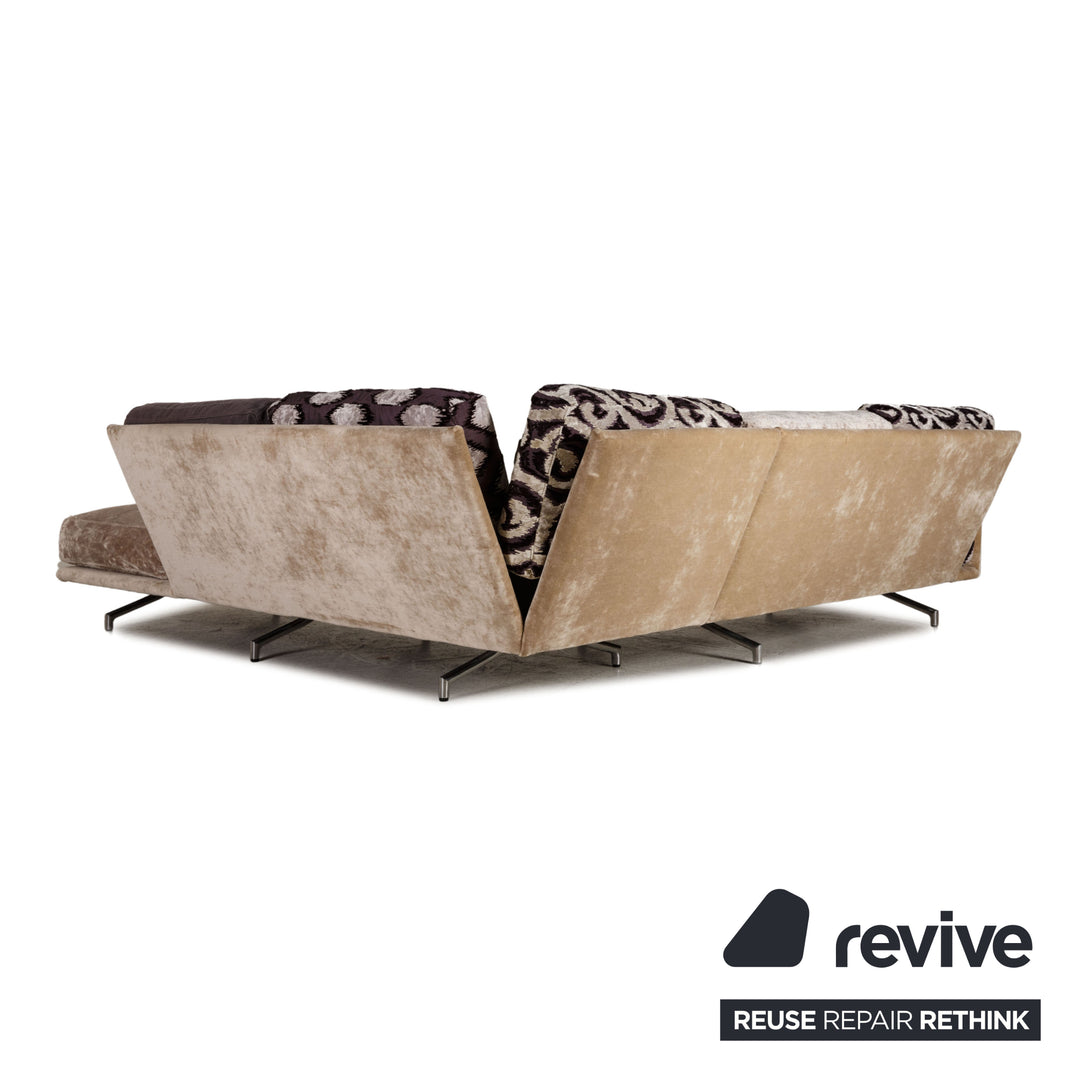 Bretz Kauai Fabric Sofa Purple Corner Sofa Couch