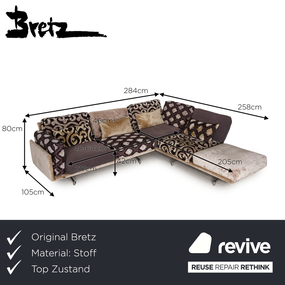 Bretz Kauai Fabric Sofa Purple Corner Sofa Couch