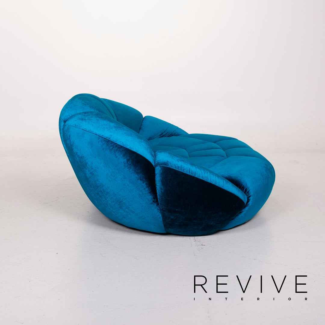 Bretz Kautsch blue fabric sofa three seater velvet #15039