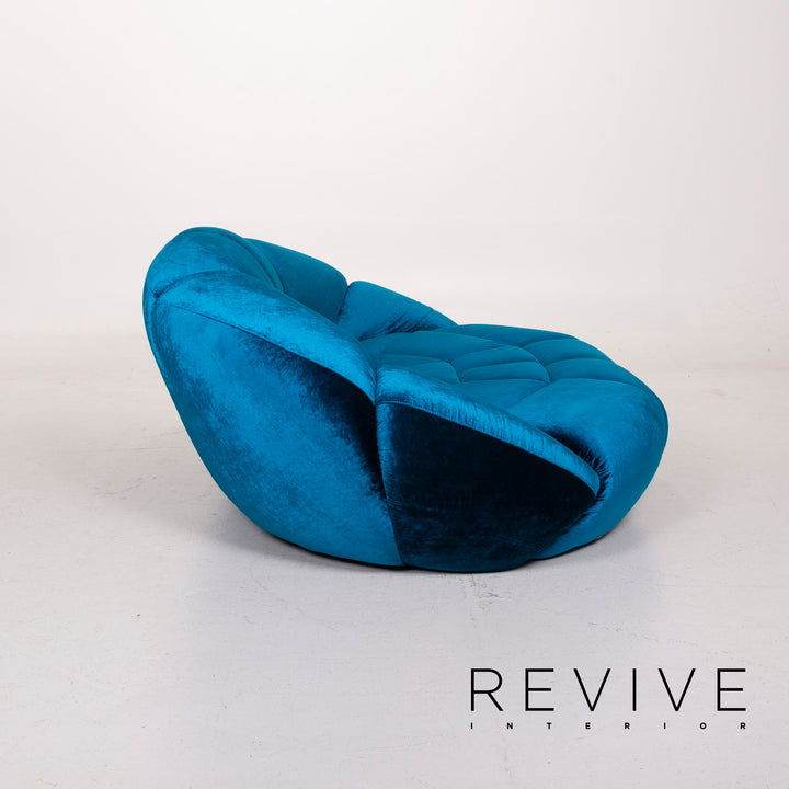 Bretz Kautsch blue fabric sofa three seater velvet #15039