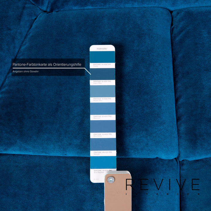 Bretz Kautsch blue fabric sofa three seater velvet #15039