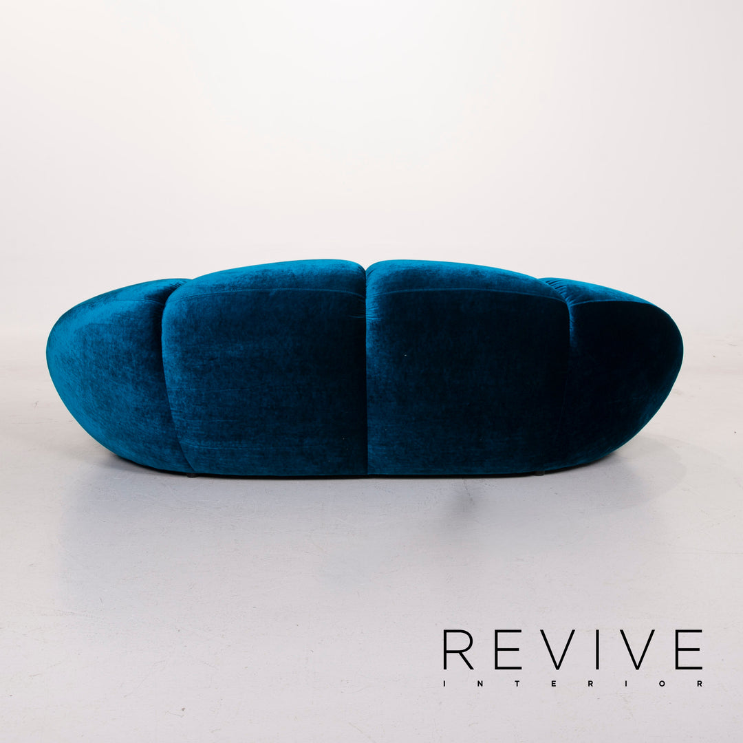 Bretz Kautsch blue fabric sofa three seater velvet #15039