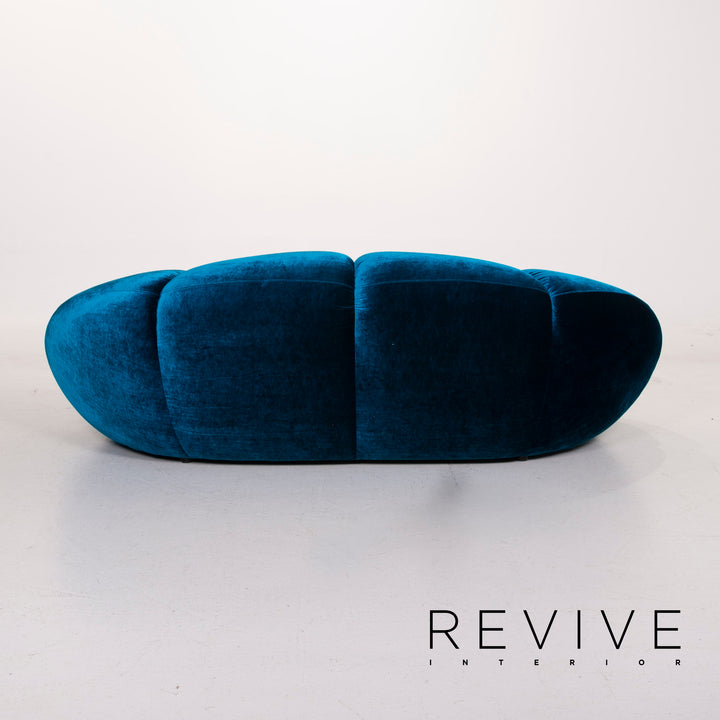 Bretz Kautsch blue fabric sofa three seater velvet #15039