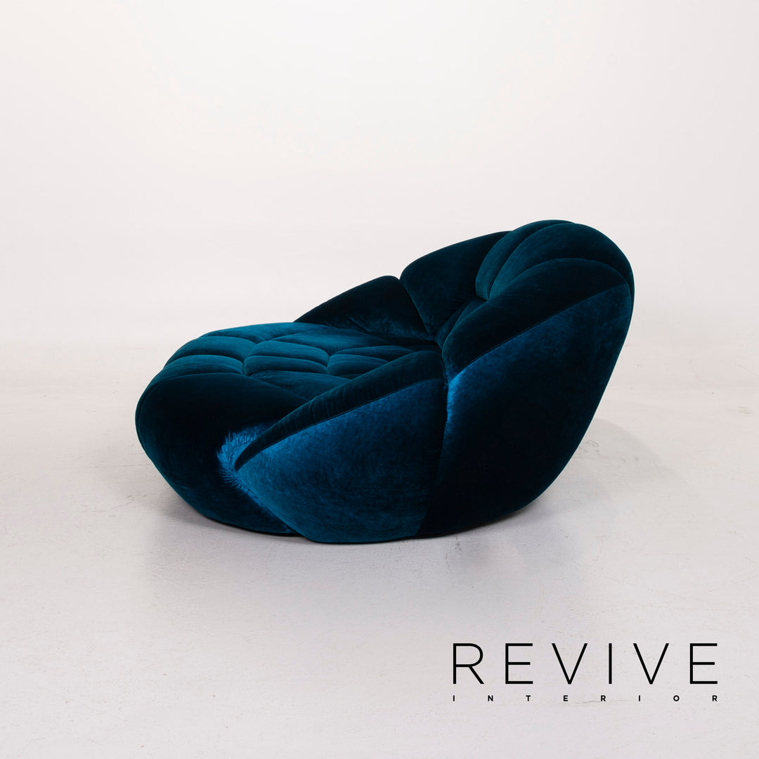 Bretz Kautsch blue fabric sofa three seater velvet #15039