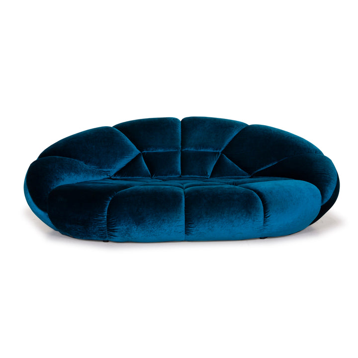 Bretz Kautsch blue fabric sofa three seater velvet #15039