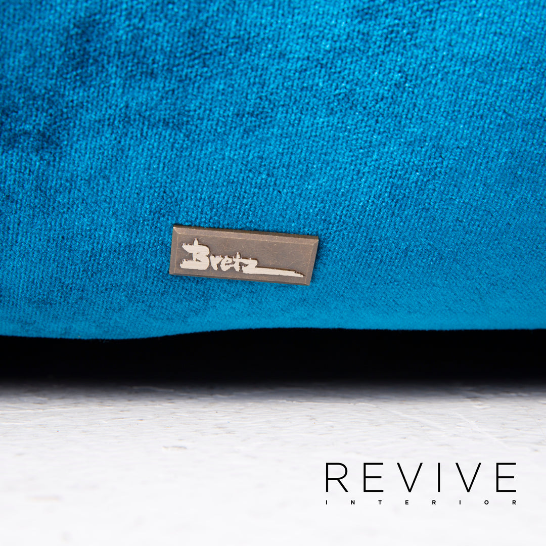 Bretz Kautsch blue fabric sofa three seater velvet #15039