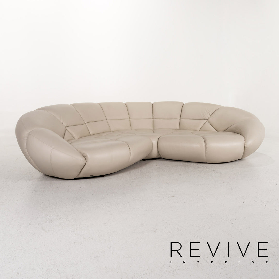 Bretz Kautsch Leather Corner Sofa Gray Sofa Couch #13171