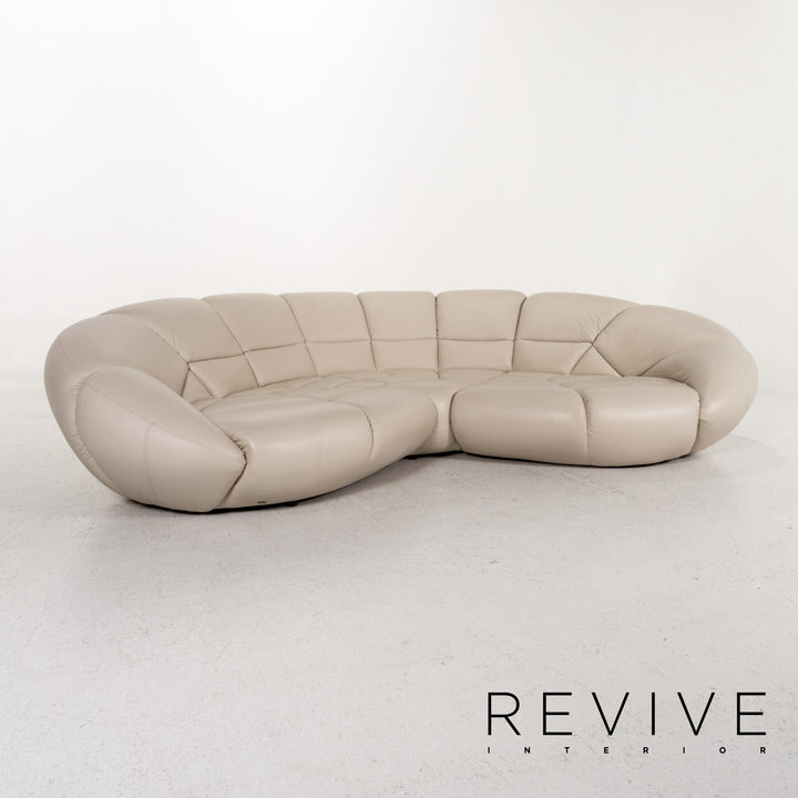 Bretz Kautsch Leather Corner Sofa Gray Sofa Couch #13171