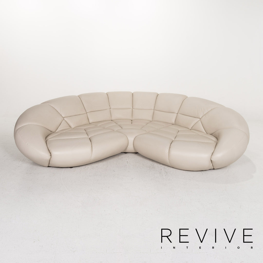 Bretz Kautsch Leather Corner Sofa Gray Sofa Couch #13171