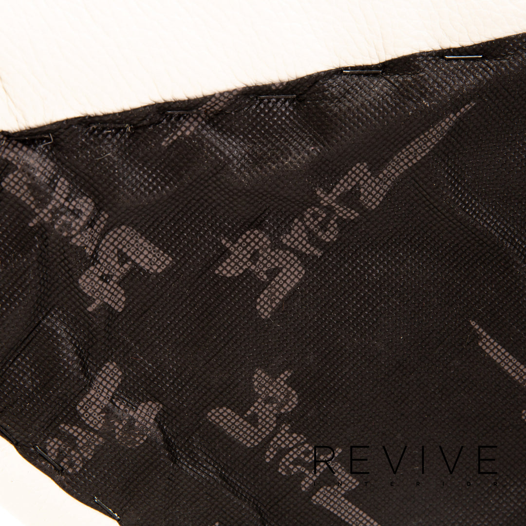 Bretz rubber leather sofa cream three-seater couch #13617