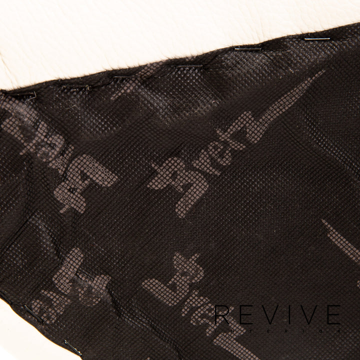 Bretz rubber leather sofa cream three-seater couch #13617