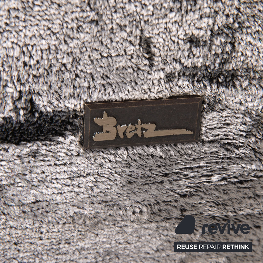 Bretz Kautsch Fabric Sofa Gray Four Seater Couch