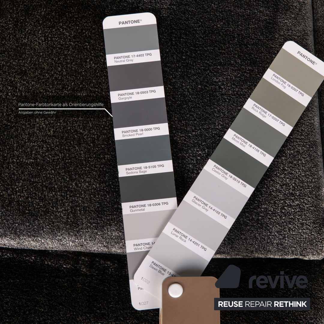 Bretz Kautsch Fabric Sofa Gray Four Seater Couch