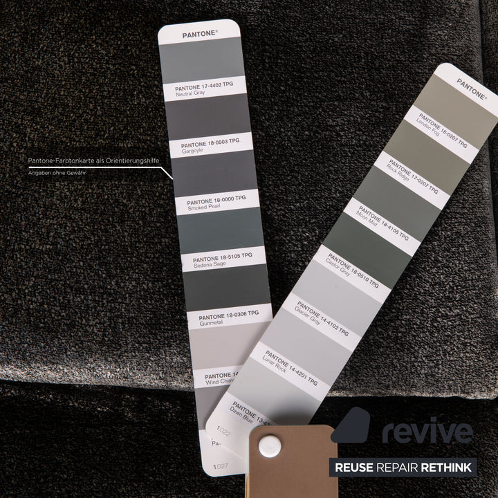 Bretz Kautsch Fabric Sofa Gray Four Seater Couch