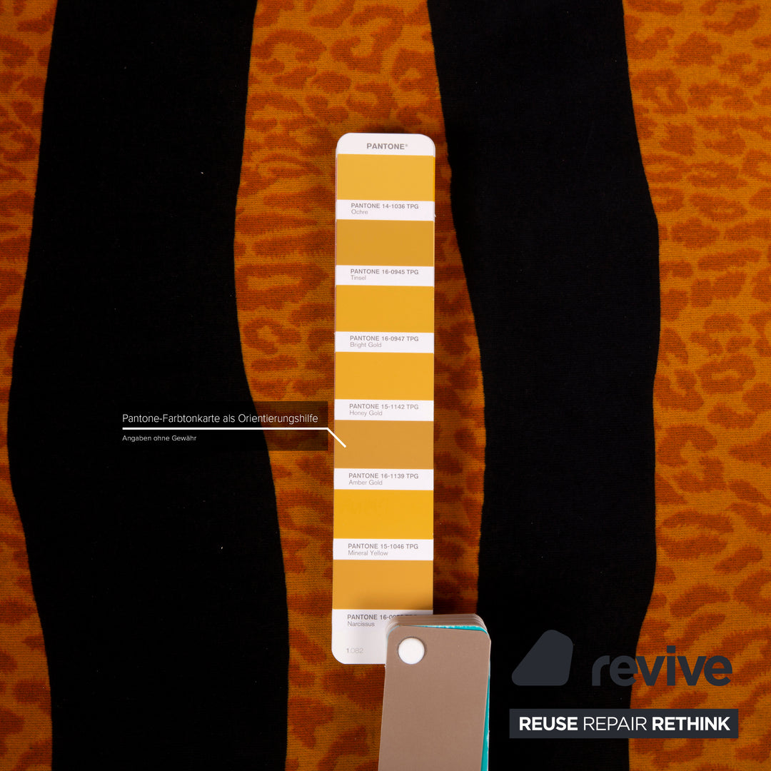 Bretz Knastente Fabric Armchair Yellow Black Tiger Pattern