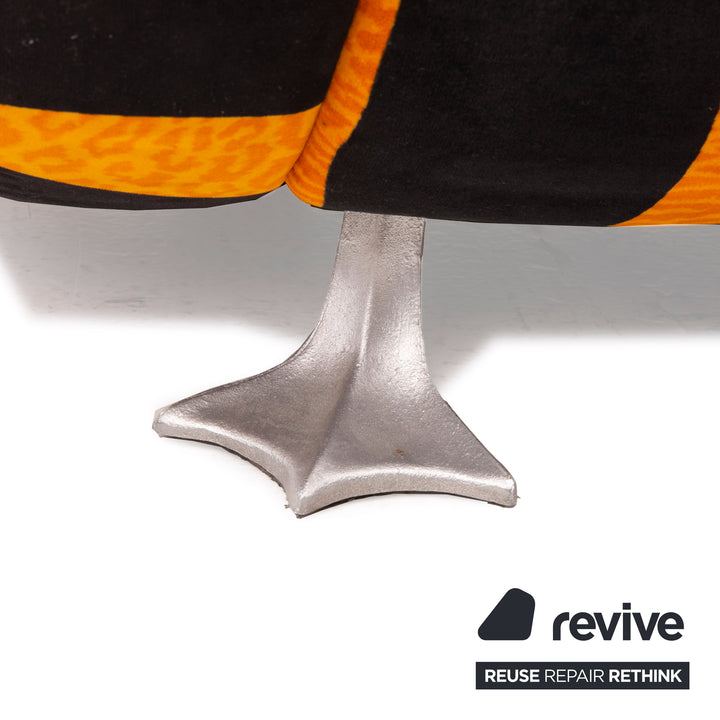 Bretz Knastente Fabric Armchair Yellow Black Tiger Pattern