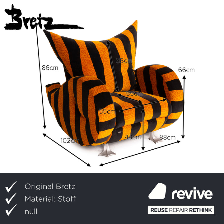 Bretz Knastente Fabric Sofa Set Yellow Three Seater Black Tiger Pattern Armchair Set