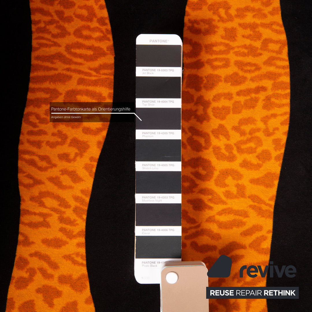 Bretz Knastente Fabric Sofa Set Yellow Three Seater Black Tiger Pattern Armchair Set