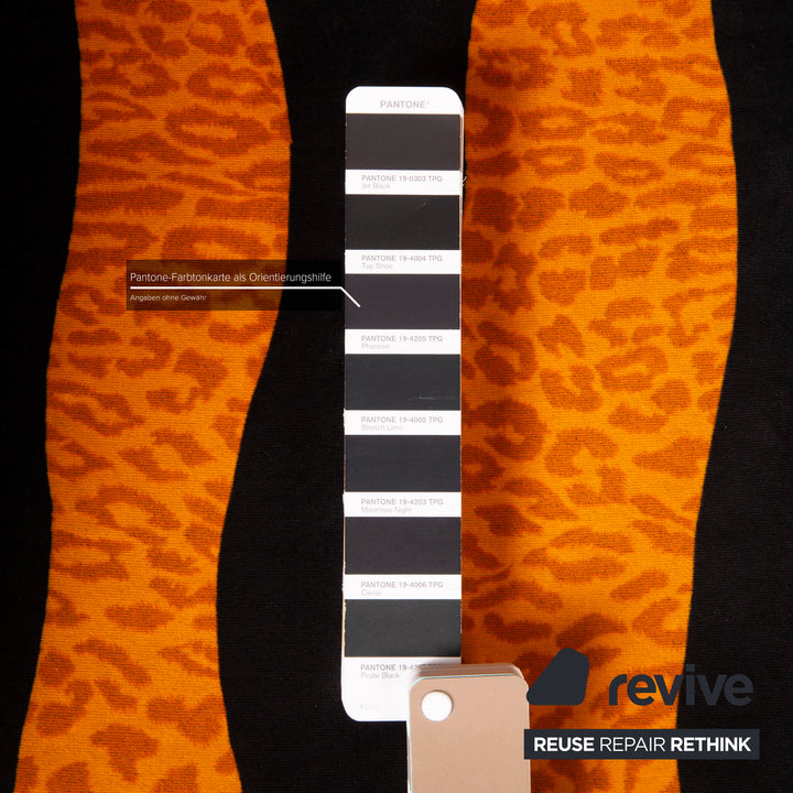 Bretz Knastente Fabric Sofa Set Yellow Three Seater Black Tiger Pattern Armchair Set