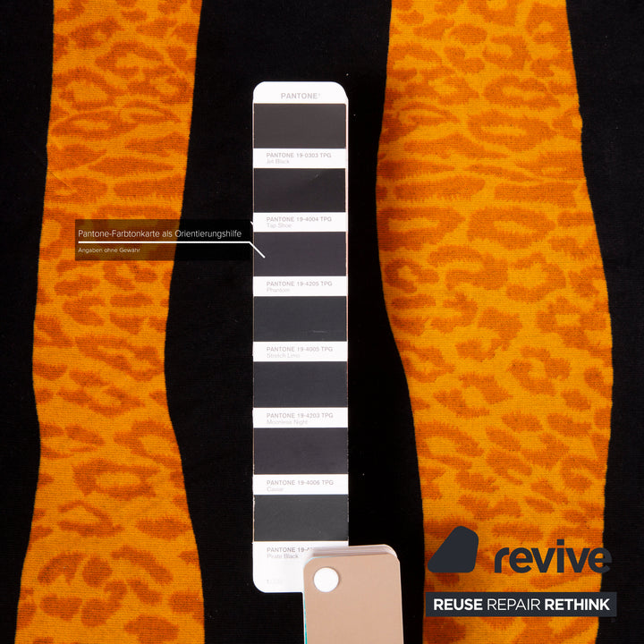 Bretz Knastente Fabric Sofa Set Yellow Three Seater Black Tiger Pattern Armchair Set