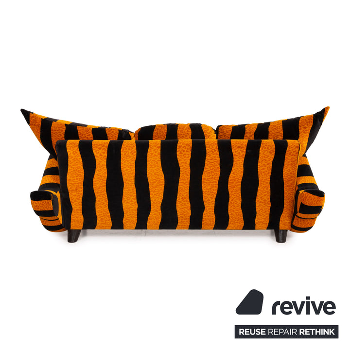 Bretz duck fabric sofa yellow three seater black tiger pattern