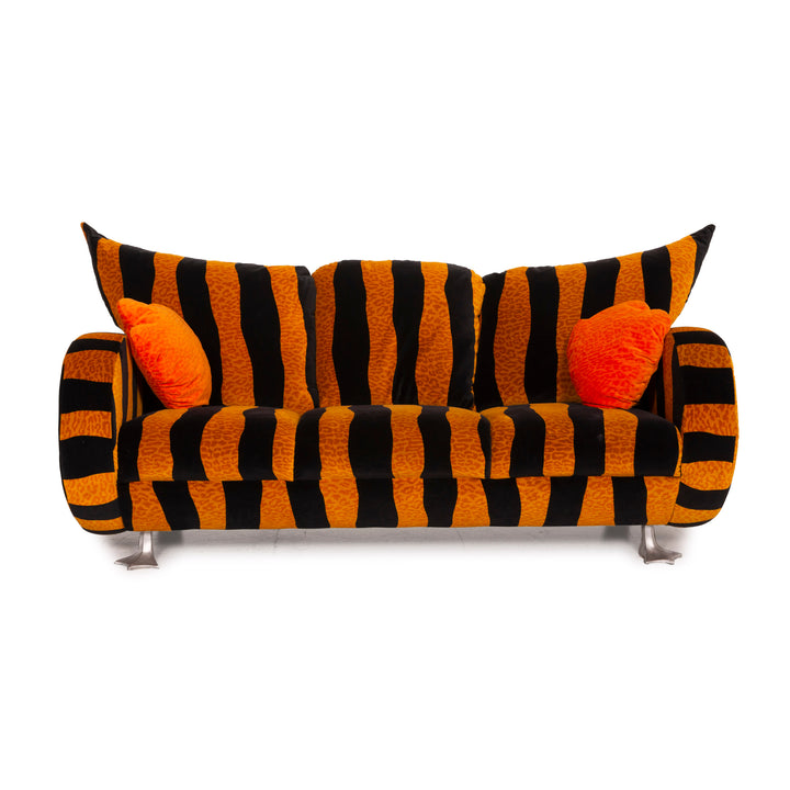 Bretz duck fabric sofa yellow three seater black tiger pattern