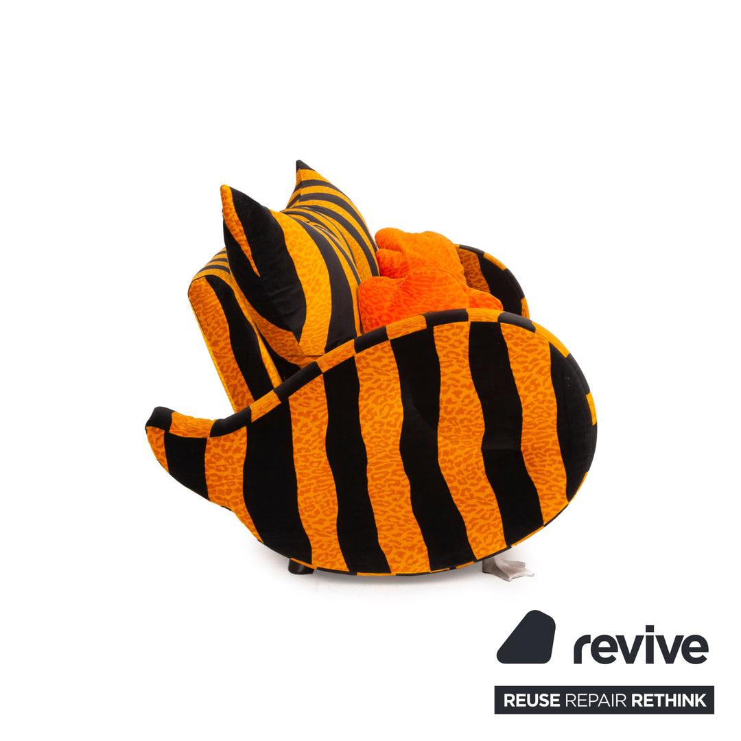 Bretz duck fabric sofa yellow three seater black tiger pattern