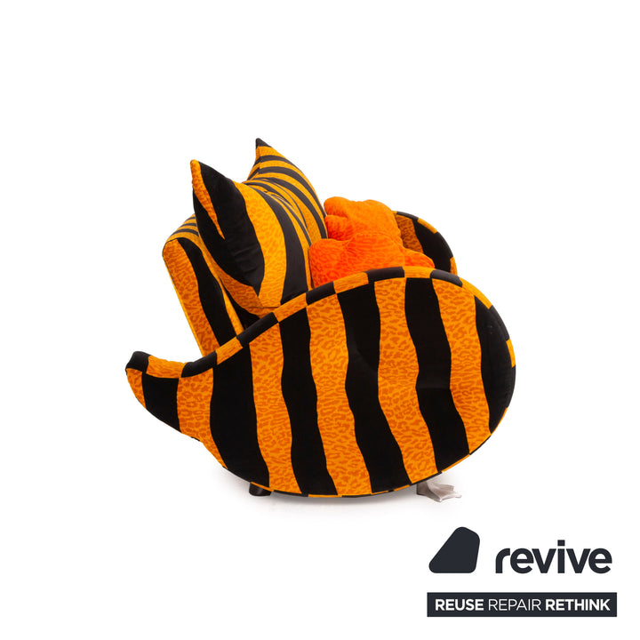 Bretz duck fabric sofa yellow three seater black tiger pattern