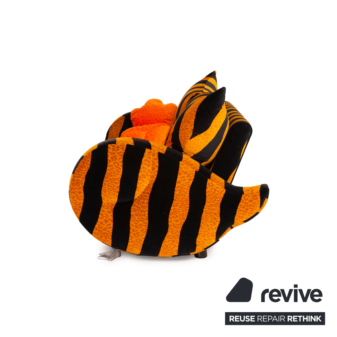 Bretz duck fabric sofa yellow three seater black tiger pattern