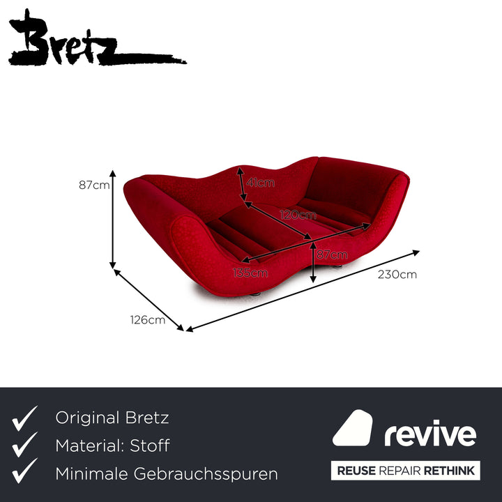 Bretz Laola Hookipa Fabric Sofa Red Two Seater Couch