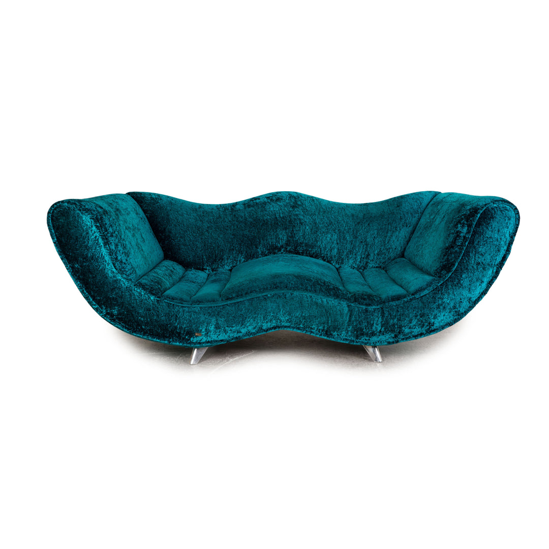 Bretz Laola Hookipa Fabric Sofa Turquoise Three Seater Couch