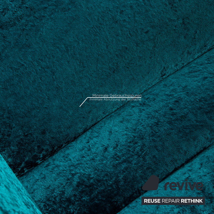 Bretz Laola Hookipa Fabric Sofa Turquoise Three Seater Couch