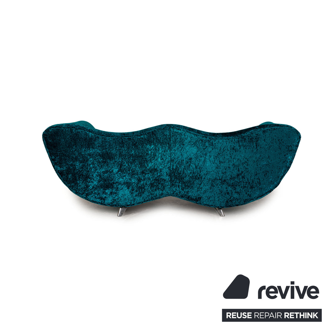 Bretz Laola Hookipa Fabric Sofa Turquoise Three Seater Couch