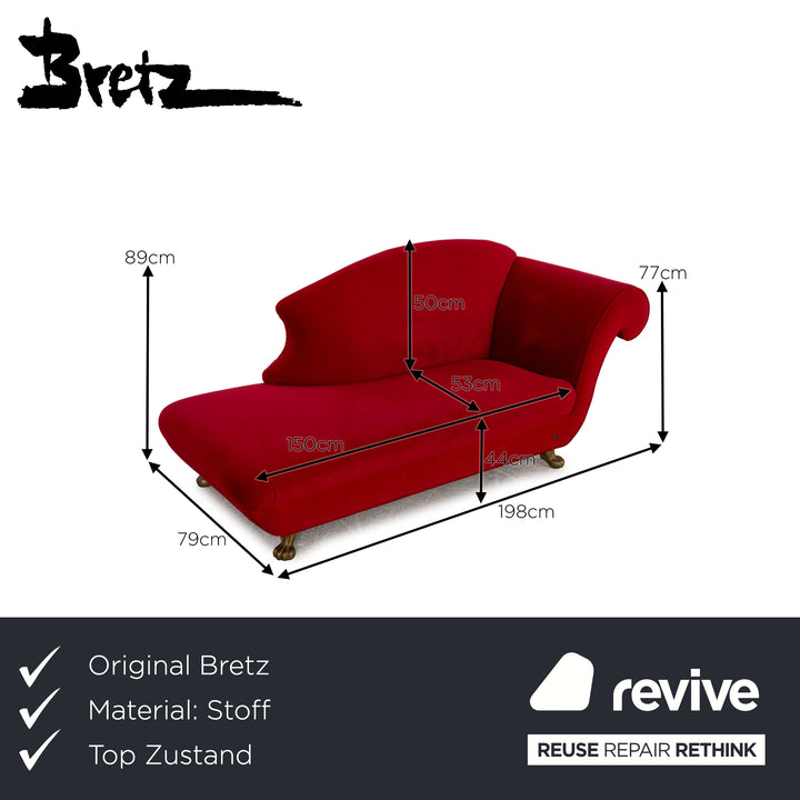 Bretz LouLou fabric sofa red three-seater couch lounger