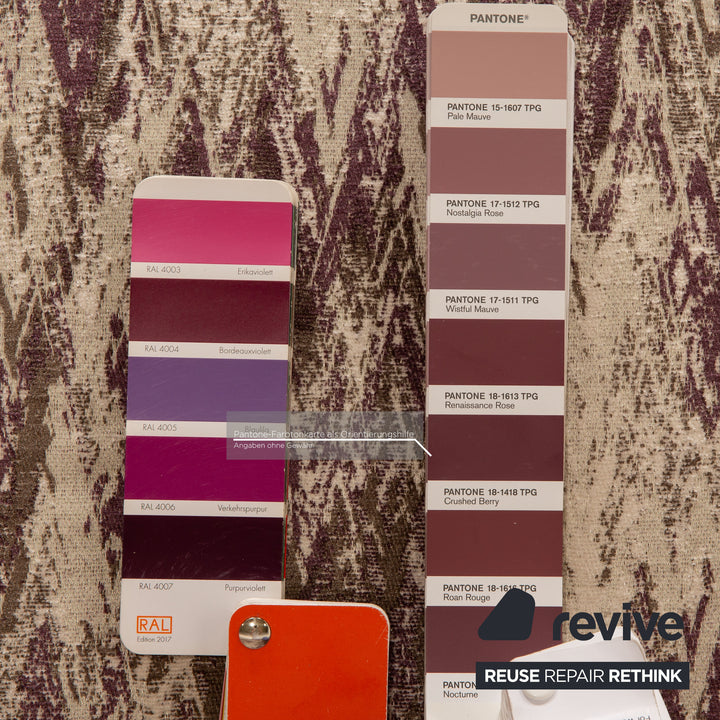 Bretz LouLou fabric two-seater beige olive purple pattern sofa couch new cover