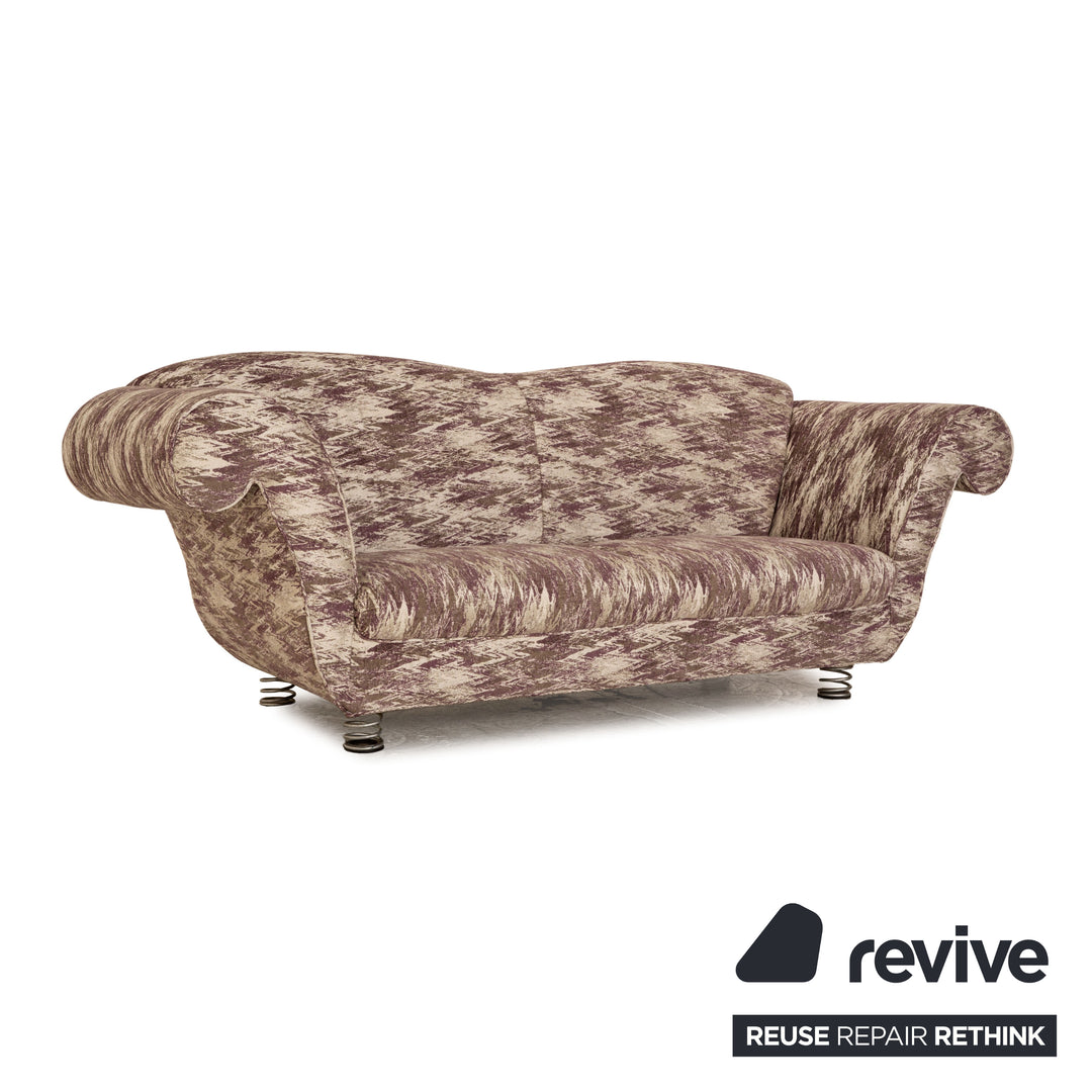 Bretz LouLou fabric two-seater beige olive purple pattern sofa couch new cover